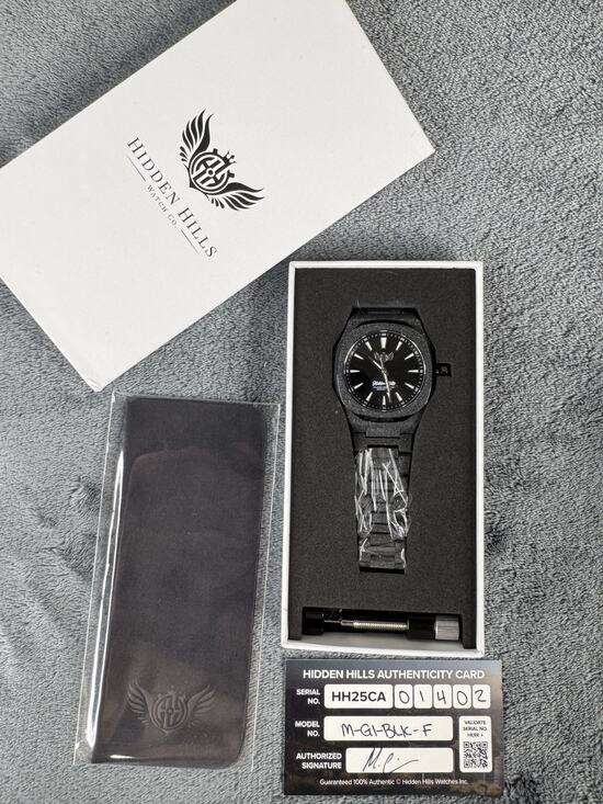 M & M Accessories - Hidden Hills Millennia G1 Black Frosted Men's Watch M-G1-BLK-F